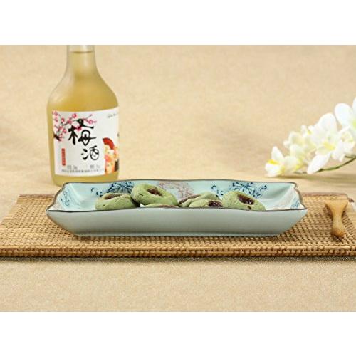 Nishida Perfect For Stylish Japanese Cuisine, No. 8 Decorative Frame Long Plate (Large Red Rose)