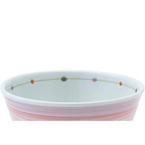 Hasamiyaki Lightweight Rice Bowl (Small) Color Dot Pattern Pink Microwave Dishwasher Safe Made In Japan 14778