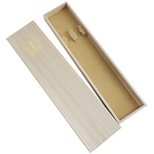 Ishida Gift Box for Storing 2 Pairs of Chopsticks, Paulownia Box with Dividers, Compatible with Chopsticks up to 25cm, Chopsticks Sold Separately, Beige