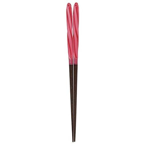 Aoba Chopsticks Natural Wood Amedama Nejiri Red 23cm