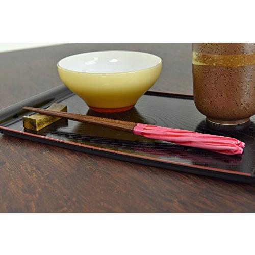 Aoba Chopsticks Natural Wood Amedama Nejiri Red 23cm