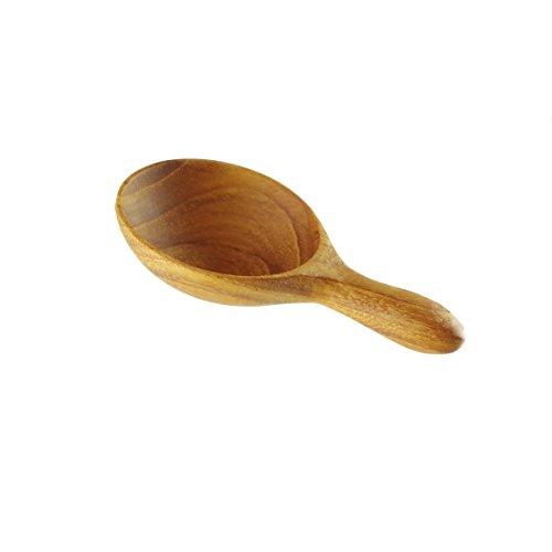 Maru Spoon Wooden (Teak) Cutlery 7.5cm Cute round form for seasoning container CJ-118 (1 piece)