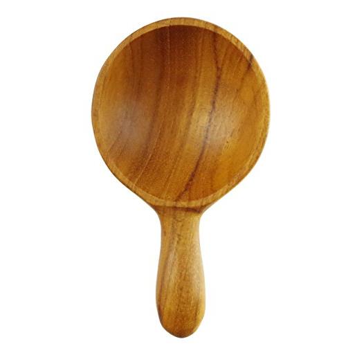 Maru Spoon Wooden (Teak) Cutlery 7.5cm Cute round form for seasoning container CJ-118 (1 piece)