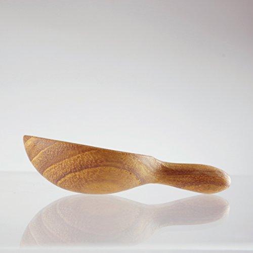 Maru Spoon Wooden (Teak) Cutlery 7.5cm Cute round form for seasoning container CJ-118 (1 piece)