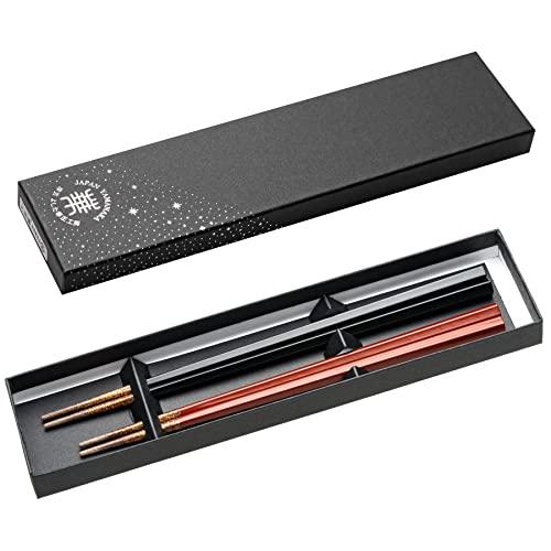 Kasyou Studio Kasho Koubou Urushi Health Chopsticks Couple Chopsticks (Comes in a gift box / Dishwasher safe) Traditional crafts handmade by craftsmen (Made in Japan / High quality)