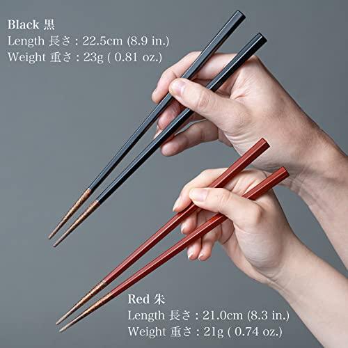 Kasyou Studio Kasho Koubou Urushi Health Chopsticks Couple Chopsticks (Comes in a gift box / Dishwasher safe) Traditional crafts handmade by craftsmen (Made in Japan / High quality)