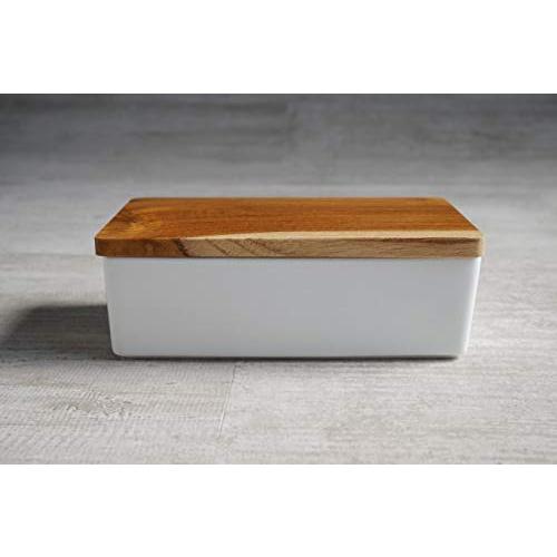 Lolo | Butter Case | 200G | Wooden Lid | White | Pottery | Made In Japan |