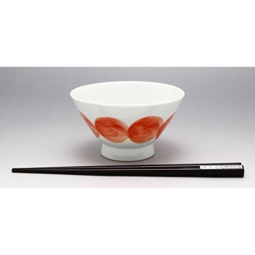 Hasamiyaki Marumon Tsunagi Kurawanka Bowl, Tea Bowl, Rice Bowl, Red, Microwave Safe, Made In Japan