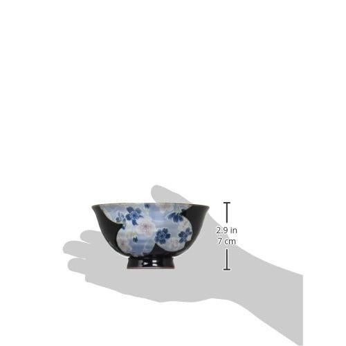 Stylish Rice Bowl: Arita Ware Flower Dyed Tea Bowl (Large) Blue Japanese Rice Bowl Porcelain/Size(Cm) Φ12.6X6.5/No: