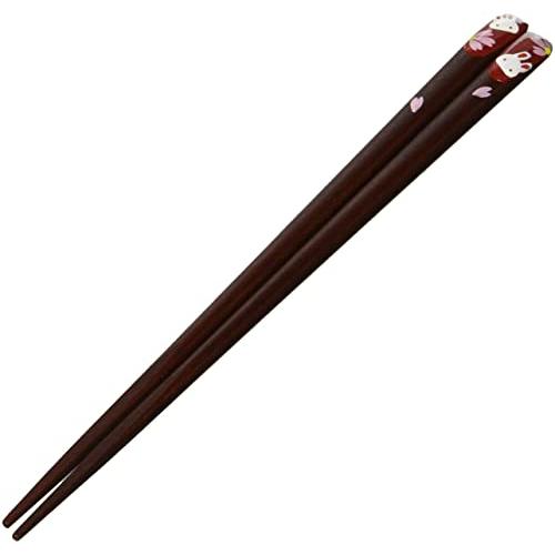 Issou Japanese Chopsticks Aizu Makie Rabbit Cherry Blossom Viewing 20.5cm 38730