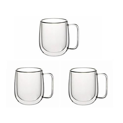 EVIICC Mug Double Wall Glass Double Wall Double Structure Heat Resistant Glass Vacuum Insulation High Heat Retention Cold Retention Resistant to Condensation Stylish