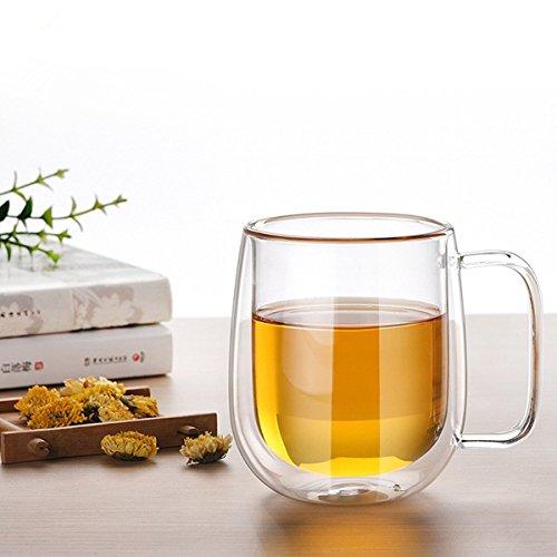 EVIICC Mug Double Wall Glass Double Wall Double Structure Heat Resistant Glass Vacuum Insulation High Heat Retention Cold Retention Resistant to Condensation Stylish