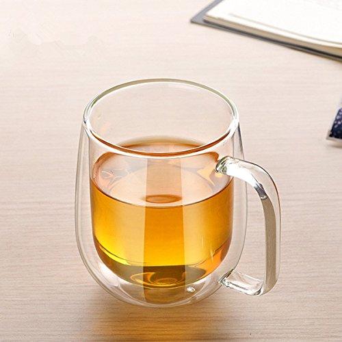 EVIICC Mug Double Wall Glass Double Wall Double Structure Heat Resistant Glass Vacuum Insulation High Heat Retention Cold Retention Resistant to Condensation Stylish