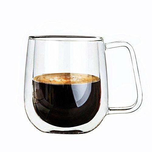 EVIICC Mug Double Wall Glass Double Wall Double Structure Heat Resistant Glass Vacuum Insulation High Heat Retention Cold Retention Resistant to Condensation Stylish