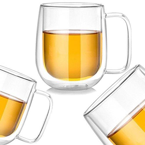 EVIICC Mug Double Wall Glass Double Wall Double Structure Heat Resistant Glass Vacuum Insulation High Heat Retention Cold Retention Resistant to Condensation Stylish