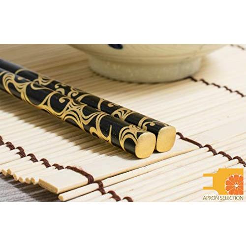 Hashimoto-Kousaku Sikkiten Wajima Urushi Chopsticks Natural Lacquer Setsugetsu Fuka Golden Wave Black Paulownia Box Made in Japan 414427