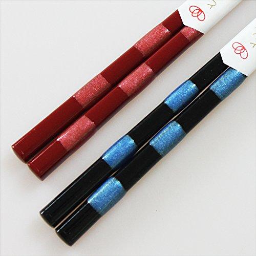 Couple chopsticks, Wakasa lacquer, dishwasher safe, Mitsuishi, paulownia box