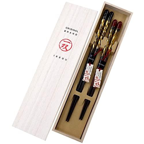 Dishwasher safe, Kinka couple chopsticks, paulownia box