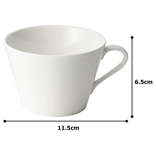 NARUMI Cup Saucer Buffet Style (Relief) White 250cc Microwave Warmable Made in Japan 51972-2951