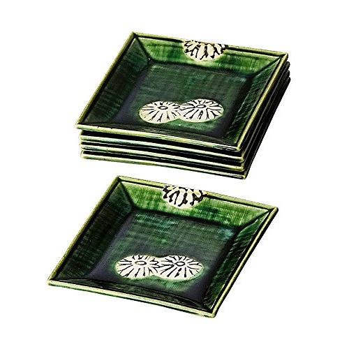 Goto Plate Green Size: Length 12 X Width 12 X Height 1.5Cm Without Chrysanthemums On All Sides Comes In A Presentation Box Holds 5 People