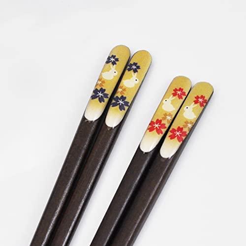 Isso Couple Chopsticks Painted Chopsticks Kitcho Paulownia Box Raku Usagi 2 Set Made in Japan