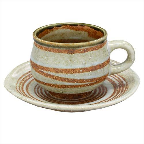 Mino ware glaze cup and saucer Shino K13349