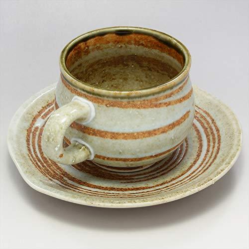 Mino ware glaze cup and saucer Shino K13349