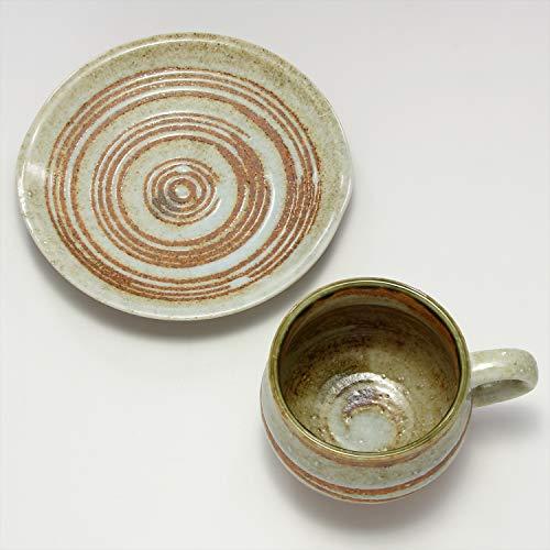 Mino ware glaze cup and saucer Shino K13349