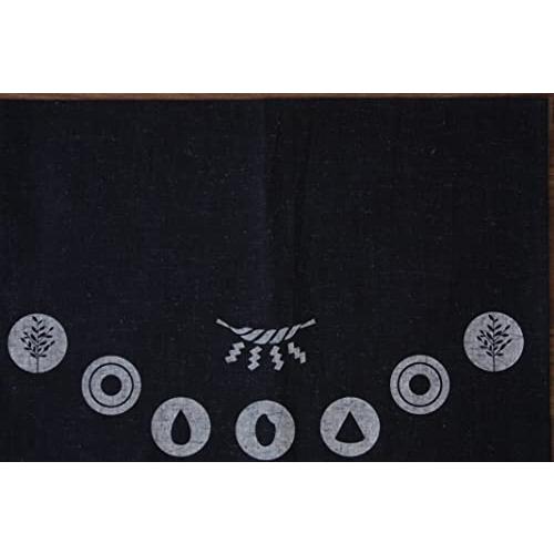 Shrine mat plain pongee navy blue