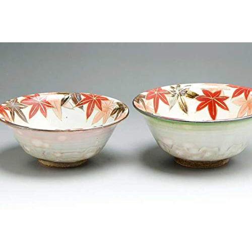 Kiyomizu Ware Kyo Ware Couple'S Bowl, Rice Bowl, 2 Guests, In Paper Box, Kyoto Maple Lsk609