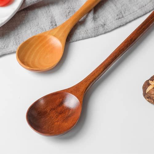 SITEDAN Long Spoon, 2 Pieces, Wooden Spoon, Long Handle, Cooking Spoon, Long, 33cm, High Heat Resistance, Stirring Spoon, Simmered Food, Hot Pot