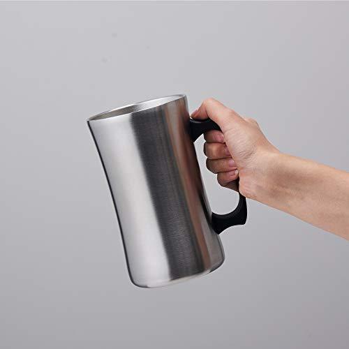 Doshisha Drinkable Mega Mug 1.0L Silver Black Handle