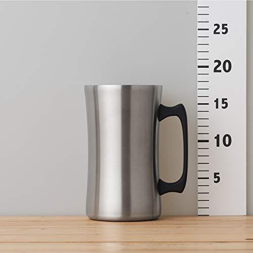 Doshisha Drinkable Mega Mug 1.0L Silver Black Handle