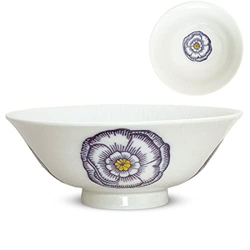 J-Kitchens Isaozan Kiln Shallow Chawan Diameter 13.7X54Cm Hasami Ware Made In Japan Peony Purple