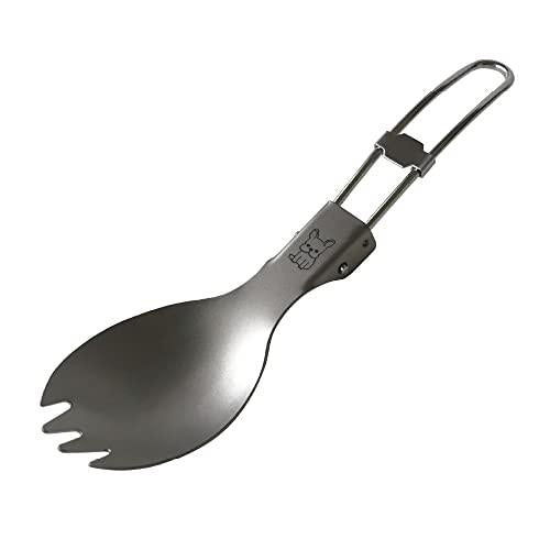 Meichan's Life Titanium Spoon, Spoke, Made of Titanium, Foldable, Lightweight, Popular, Cute (Spoon with Split Tip)