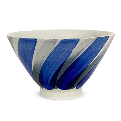 J-Kitchens Isaozan Kiln Tea Bowl 11Cm Hasami Ware Made In Japan Brush Grain Blue