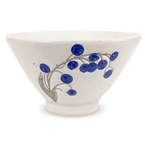 J-Kitchens Isaozan Kiln Tea Bowl 11Cm Hasami Ware Made In Japan Lily Of The Valley Blue