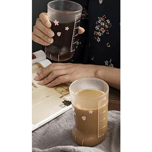 [Morning Place] Cat Paw Cute Glass Cherry Blossom Petal Cat Paw Tumbler (1 piece)