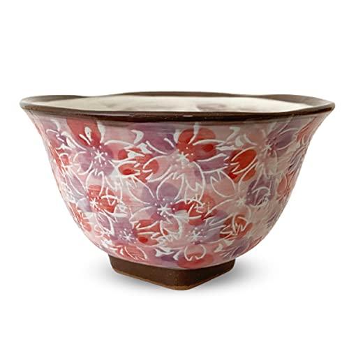 J-Kitchens J-Kitchens Kobo Sho~ Full Bloom Corner Hill Tea Bowl Pink Hasami Ware Made In Japan