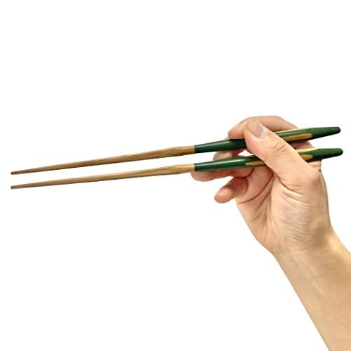 [Food Culture Chopstick Culture] Delicious Chopsticks, Tapered, Luxury, Modern Bamboo Chopsticks, Made in Japan, Chopsticks, Chopsticks, Chopsticks (Green, Elegant Cut, 23cm)