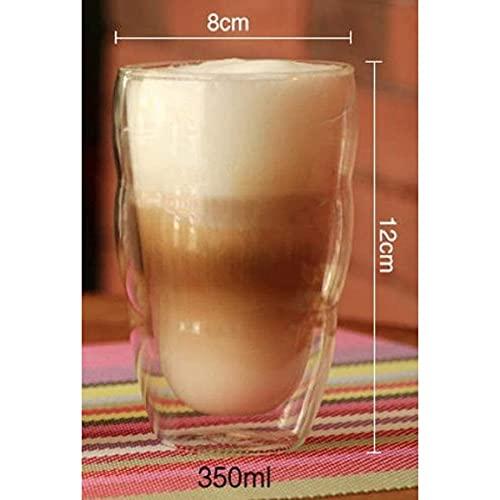 Double Wall Glass Wave Tumbler Double Structure Heat Resistant Cup (1 piece)