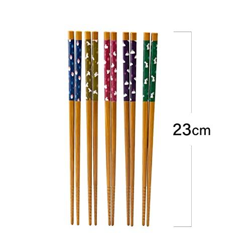 Asahi Koyo Chopsticks Dishwasher Safe 23cm Plum Rabbit Brown Natural Wood Made in Japan KY-56 5 servings