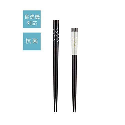 Asahi Koyo Chopsticks Dishwasher Safe Antibacterial 21cm Sparkling Dots White Natural Wood Made in Japan W-1107 1 serving