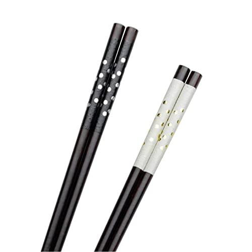 Asahi Koyo Chopsticks Dishwasher Safe Antibacterial 21cm Sparkling Dots White Natural Wood Made in Japan W-1107 1 serving