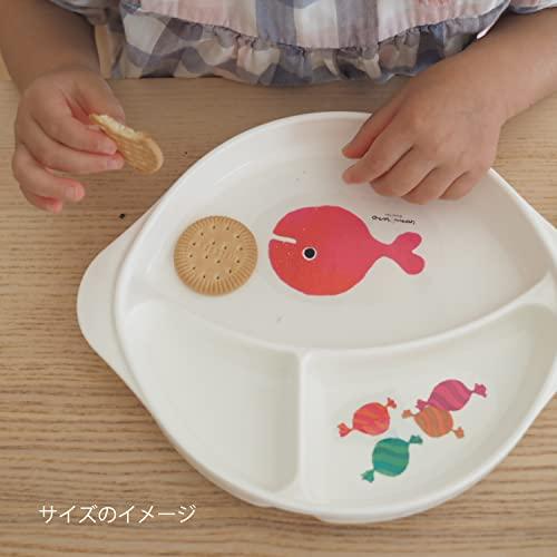 Gakken Staifle Gomi Taro Kingyo Ganigeta Antibacterial Lunch Plate for Children White Made in Japan K13020