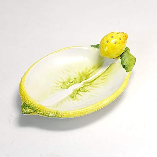 Italian Ceramic Lemon Motif Tray Appetizer Plate With Toothpick Bre-204Le