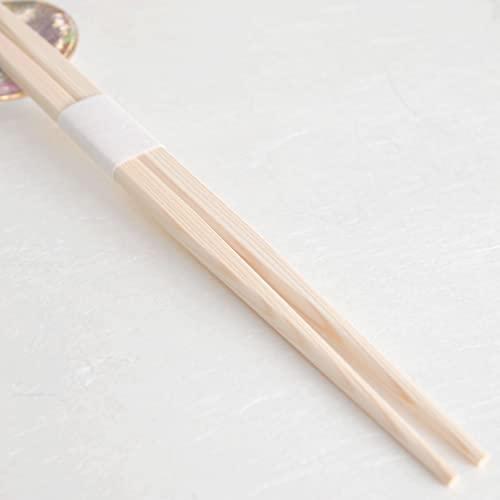 Iwai Sangyo Made in Japan Domestic Cedar Ranchu Chopsticks 26cm with White Belt, 100 Servings, Commercial Use