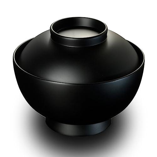 4.6 Inch Zoni Bowl With Lid, Black Matte, Modern, Lacquerware, Warm, Made In Japan, Domestically Made